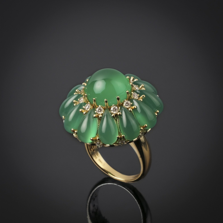 Cleopatra, Hard stone and diamond ring